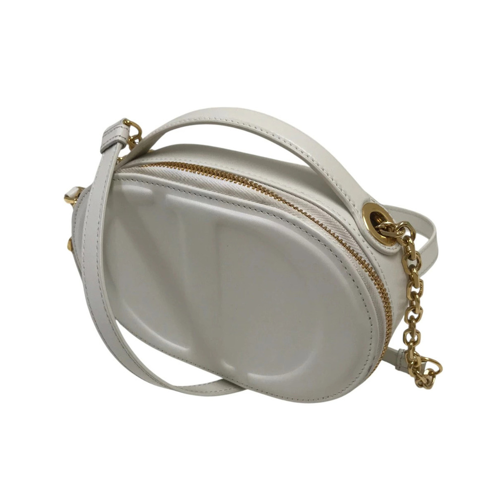 Christian Dior Oval Camera Shoulder Bag Leather White